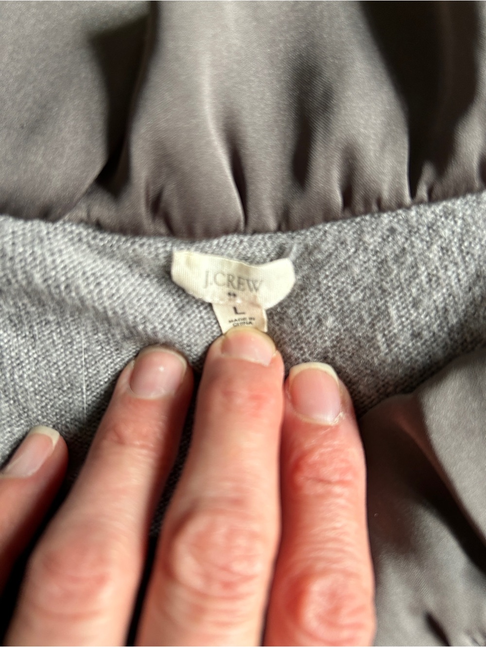 J. Crew Taupe Ruffle-Trim V-Neck Cardigan - Picture 3 of 6